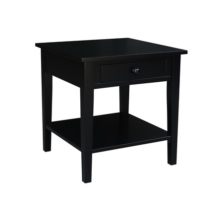 International Concepts Rectangle Spencer End Table, 24 W, 24 in L, 25 in H, Wood, Black OT46-8E